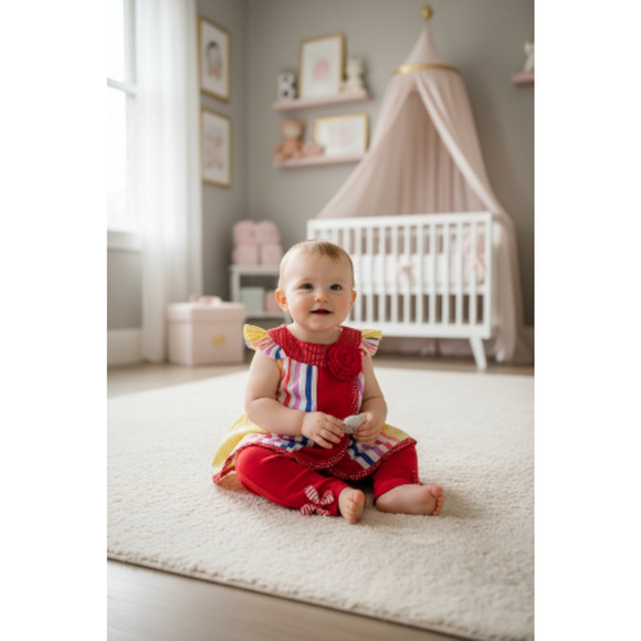 New Gymboree Baby Girl outfit set Shirt leggings Headband Size 24 months - Picture 2 of 3